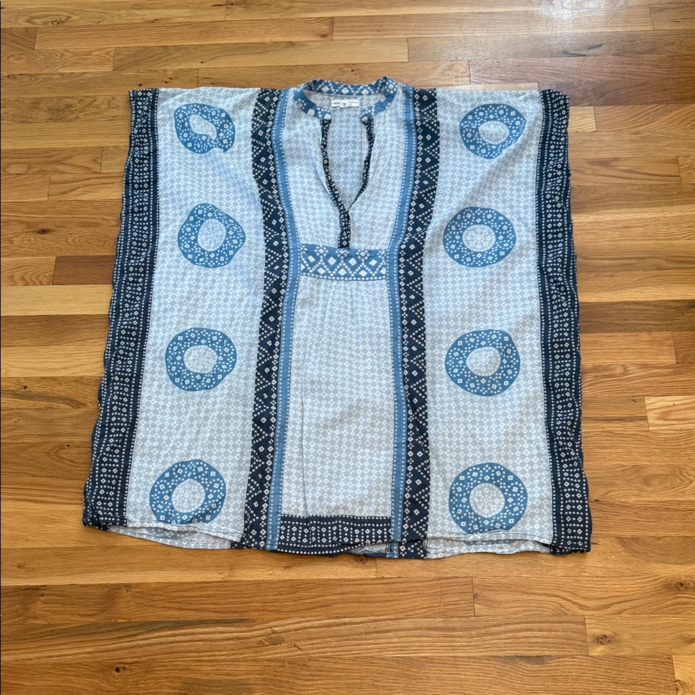 Emerson Fry Blue and White Patterned Short Kaftan